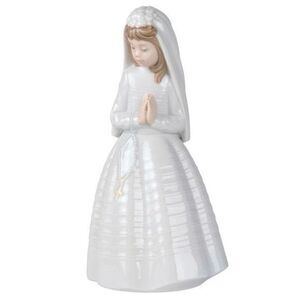 LLADRO NAO Porcelain Statue First Communion Praying Rosary  9.25"Tall